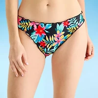 Arizona Womens Lined Tropical Leaf Juniors Hipster Bikini Swimsuit Bottom