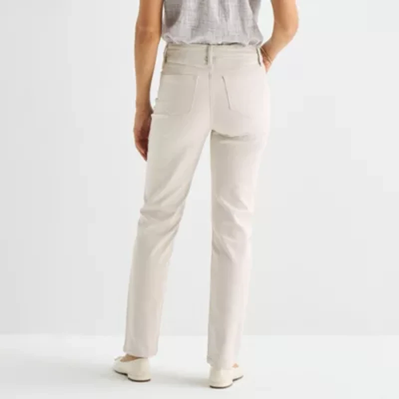 Liz Claiborne Womens High Rise Straight Leg Jean