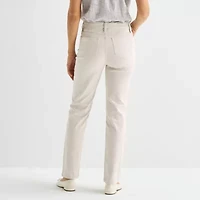 Liz Claiborne Womens High Rise Straight Leg Jean