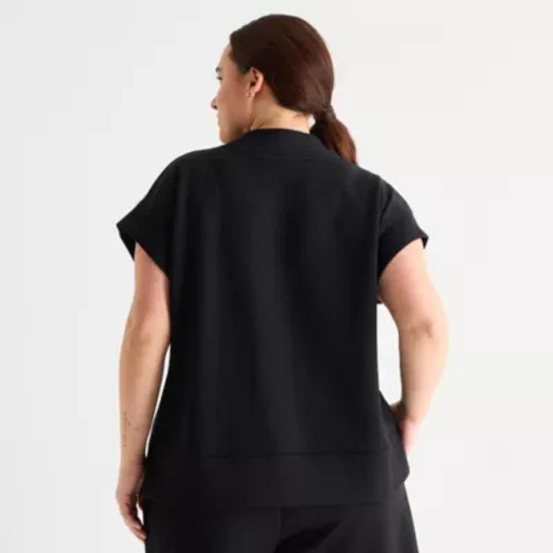 Stylus Womens Plus Crew Neck Short Sleeve T-Shirt