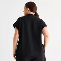 Stylus Womens Plus Crew Neck Short Sleeve T-Shirt