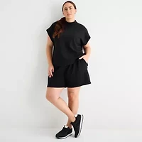 Stylus Womens Plus Crew Neck Short Sleeve T-Shirt