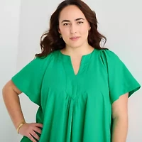 St. John's Bay Womens Plus Short Sleeve Sheath Dress