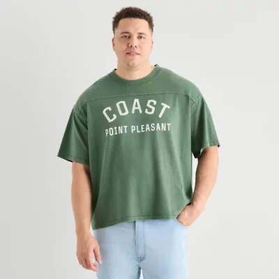 Arizona Mens Crew Neck Short Sleeve Boxy Fit Big and Tall Graphic T-Shirt