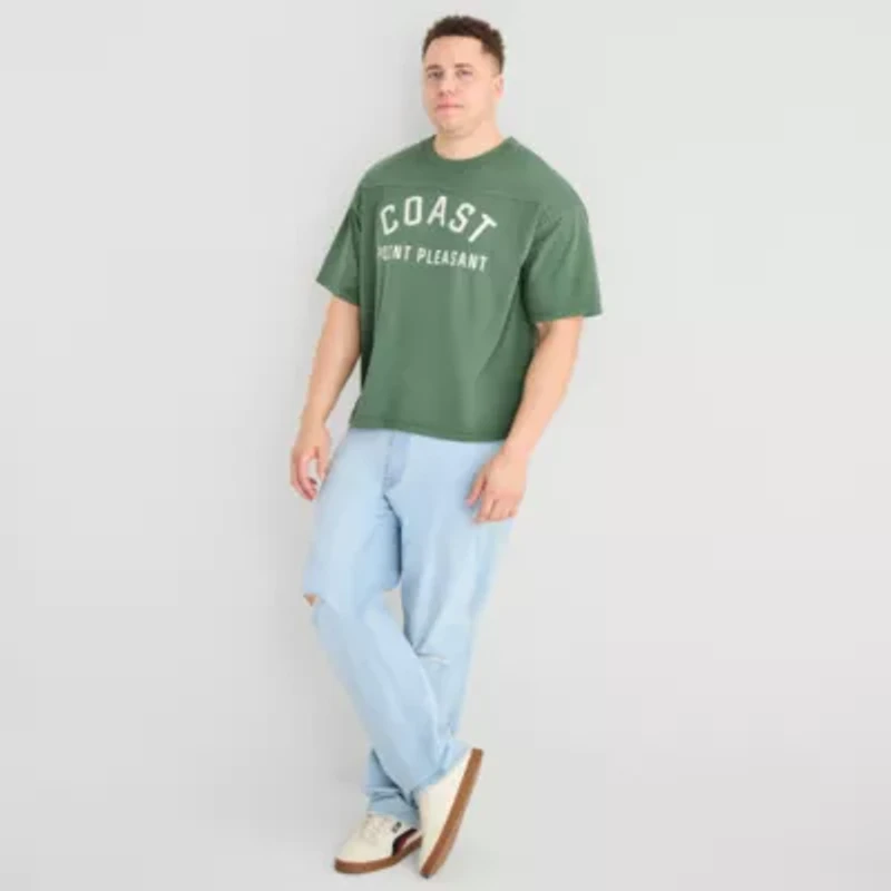 Arizona Mens Crew Neck Short Sleeve Boxy Fit Big and Tall Graphic T-Shirt