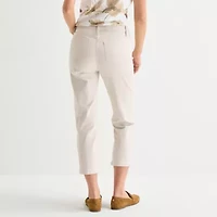 Liz Claiborne Womens Ankle High Rise Cropped Pant