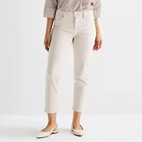 Liz Claiborne Womens Ankle High Rise Cropped Pant