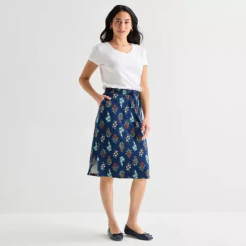 St. John's Bay Womens Midi A-Line Skirt
