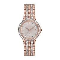 Citizen Silhouette Crystal Womens Crystal Accent Rose Goldtone Stainless Steel Bracelet Watch Ew2348-56a