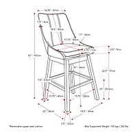 Corliving Boston Dining Collection 2-pc. Upholstered Bar Stool