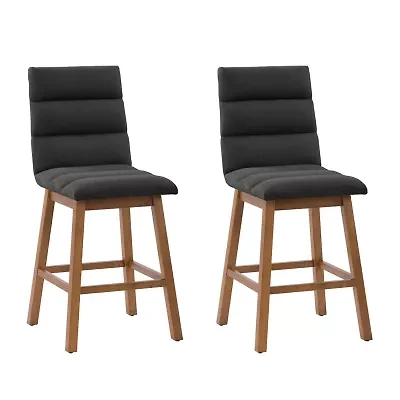 Corliving Boston Dining Collection 2-pc. Upholstered Tufted Bar Stool