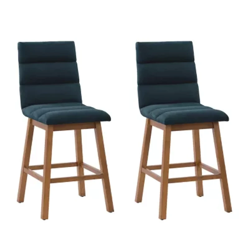 Corliving Boston Dining Collection 2-pc. Upholstered Tufted Bar Stool