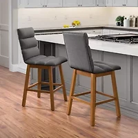 Corliving Boston Dining Collection 2-pc. Upholstered Tufted Bar Stool