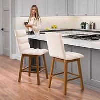 Corliving Boston Dining Collection 2-pc. Upholstered Tufted Bar Stool