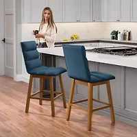 Corliving Boston Dining Collection 2-pc. Upholstered Tufted Bar Stool