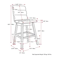 Corliving Boston Dining Collection 2-pc. Upholstered Tufted Bar Stool