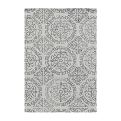 Boston 1 Medallion Hand Tufted Indoor Rectangular Accent Rug