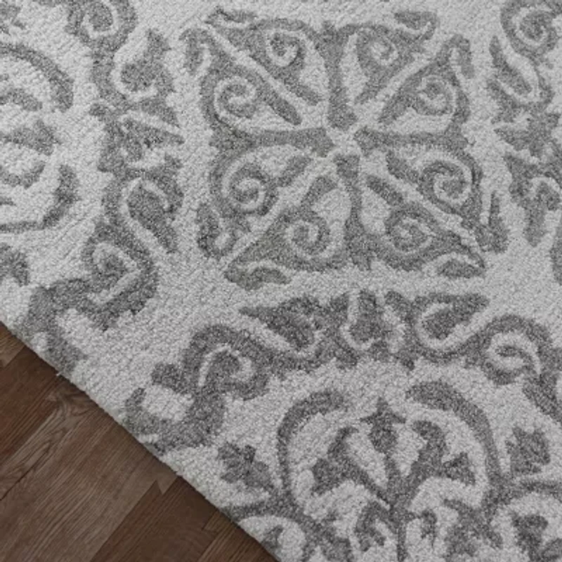 Boston 1 Medallion Hand Tufted Indoor Rectangular Accent Rug