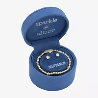 Sparkle Allure Womens Cubic Zirconia Pure Silver Over Brass Heart 2-pc. Jewelry Set