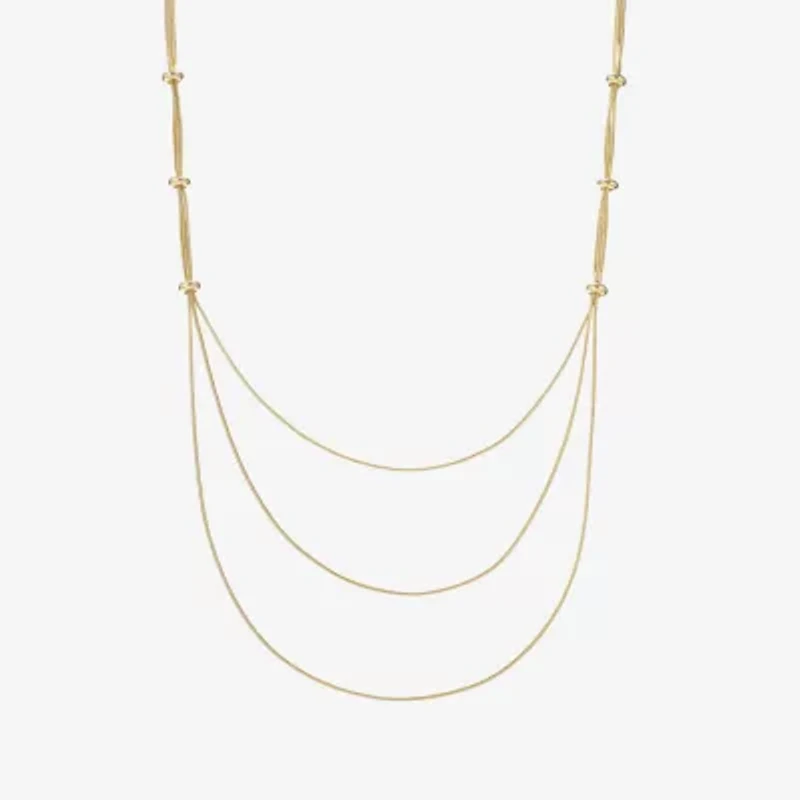 Bold Elements Gold Tone Womens 36 Inch Chain Necklace