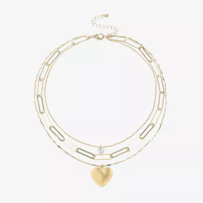 Bold Elements Gold Tone Womens 18 1/2 Inch Strand Necklace