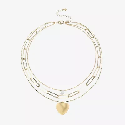 Bold Elements Gold Tone Womens 18 1/2 Inch Strand Necklace