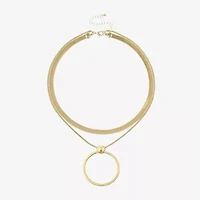 Bold Elements Gold Tone Womens 18 Inch Pendant Necklace