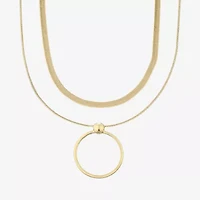 Bold Elements Gold Tone Womens 18 Inch Pendant Necklace