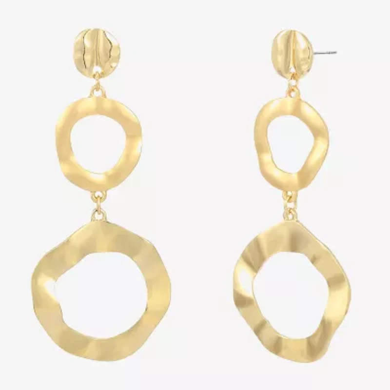 Bold Elements Gold Tone Womens Drop Earrings