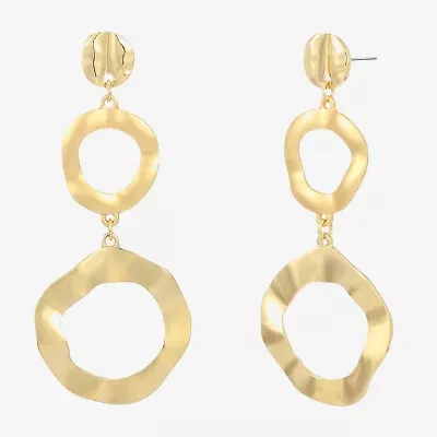 Bold Elements Gold Tone Womens Drop Earrings