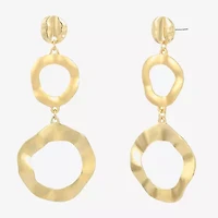 Bold Elements Gold Tone Womens Drop Earrings