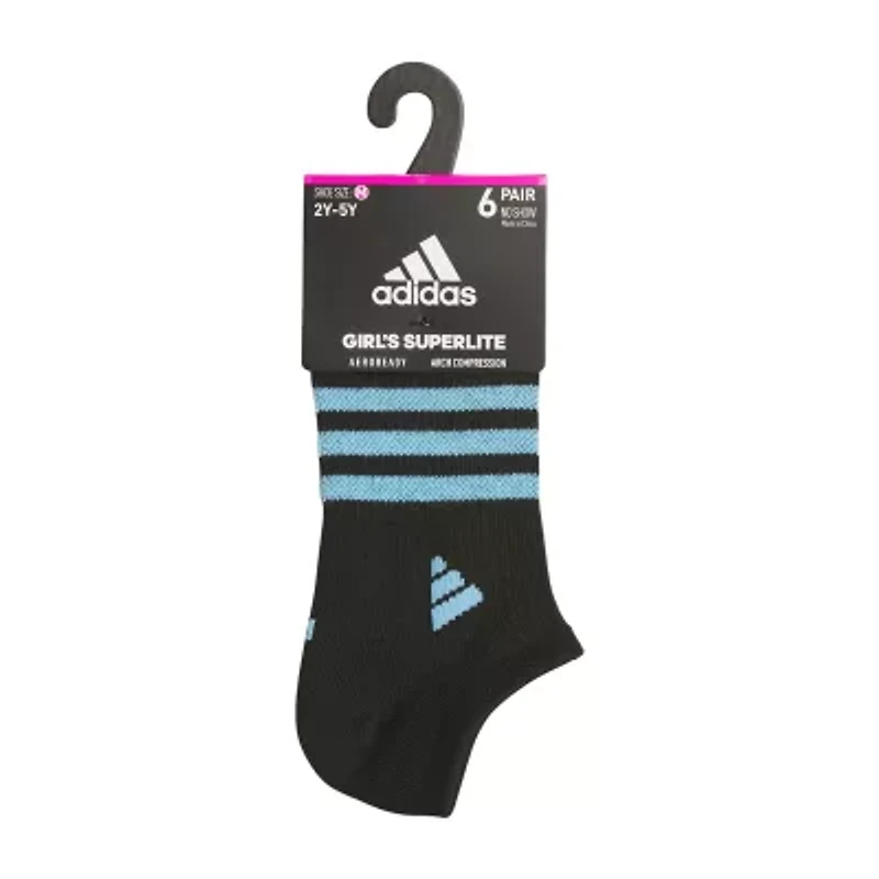 adidas Little & Big Kid Girls 6 Pair No Show Socks