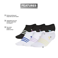 adidas Little & Big Kid Girls 6 Pair No Show Socks