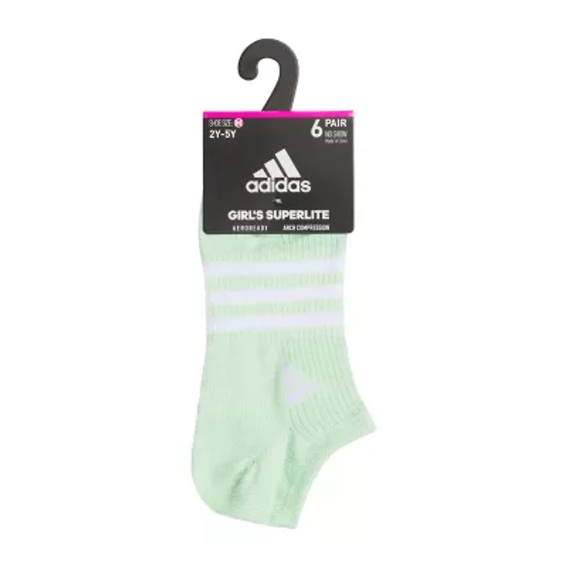adidas Little & Big Kid Girls 6 Pair No Show Socks