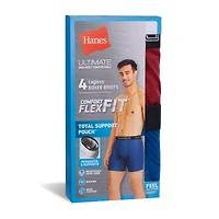 Hanes Ultimate Comfort Flex Fit Total Support Pouch Mens 4 Pack Support Pouch Boxer Briefs Ufsba4