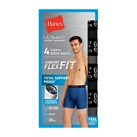 Hanes Ultimate Comfort Flex Fit Total Support Pouch Mens 4 Pack Boxer Briefs Ufsba4