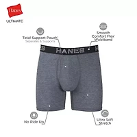 Hanes Ultimate Comfort Flex Fit Total Support Pouch Mens 4 Pack Boxer Briefs Ufsba4
