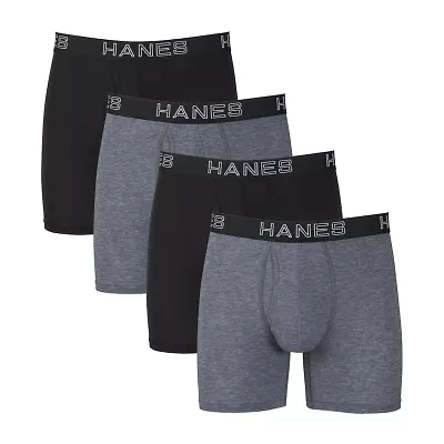 Hanes Ultimate Comfort Flex Fit Total Support Pouch Mens 4 Pack Boxer Briefs Ufsba4