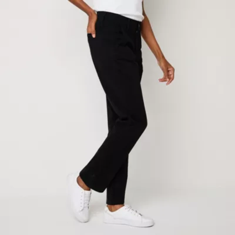 St. John's Bay Women's  Relaxed Fit Girl Friend Chino Pant