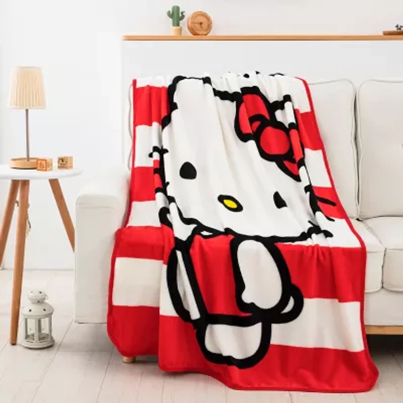 Northwest Stripes Hello Kitty Midweight Throw