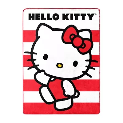 Northwest Stripes Hello Kitty Midweight Throw