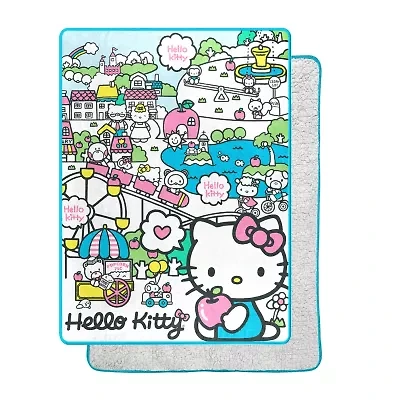 Northwest Hello Kitty Cute World Sherpa Midweight Throw