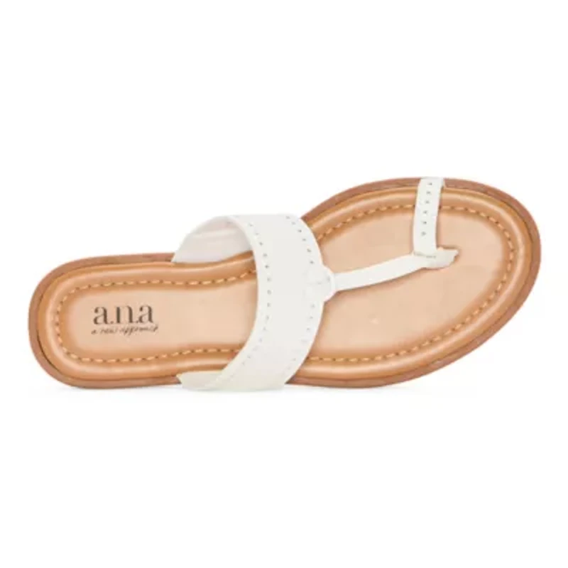 a.n.a Womens Studded Toe Strap Slide Slide Sandals