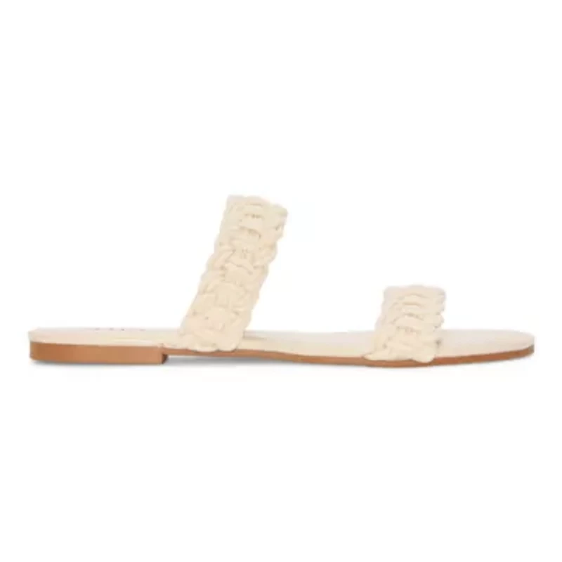 a.n.a Womens Double Band Crochet Slide Sandals
