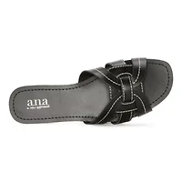 a.n.a Womens Contrast Stitch Slide Sandals