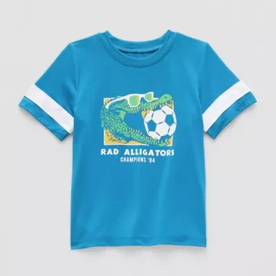 Okie Dokie Active Mesh Toddler & Little Boys Crew Neck Short Sleeve Regular Fit Graphic T-Shirt