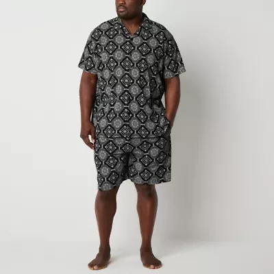 Shaquille O'Neal XLG Mens Short Sleeve 2-pc. Big and Tall Pajama Sets