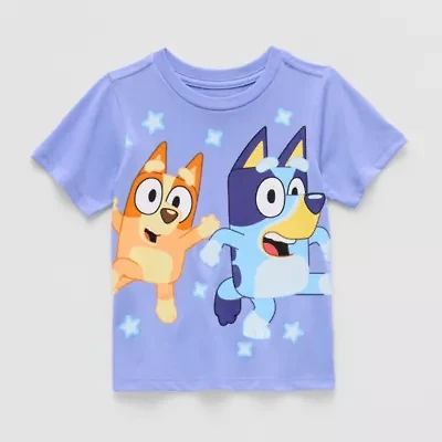 Toddler Boys Crew Neck Short Sleeve Regular Fit Bluey Graphic T-Shirt