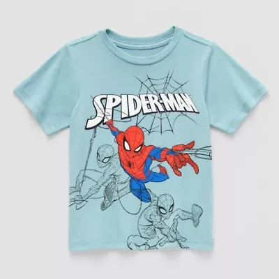 Toddler Boys Crew Neck Short Sleeve Regular Fit Spiderman Graphic T-Shirt