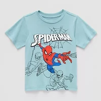 Toddler Boys Crew Neck Short Sleeve Regular Fit Spiderman Graphic T-Shirt
